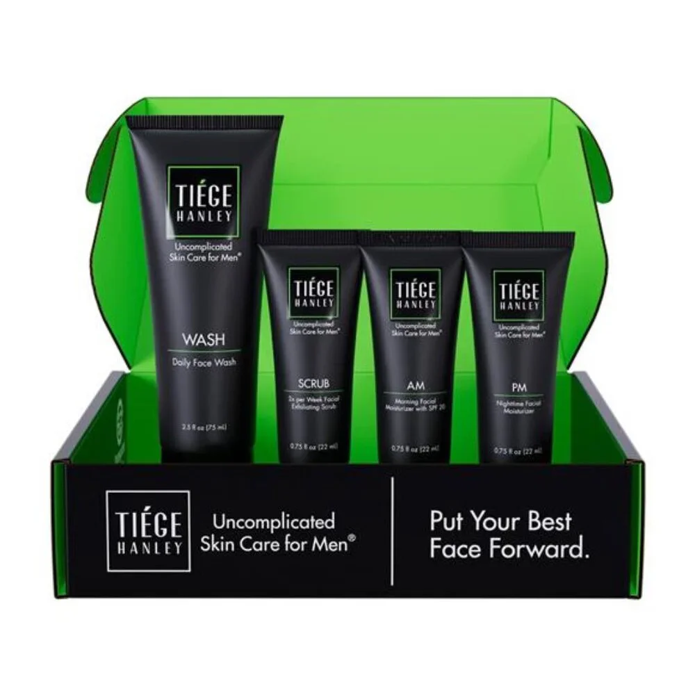 Men’s Skin Care Set, Essential Routine (System Level 1) – Face Wash, Scrub